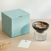 Tashi Glass Jar With Wooden Nut Bowl - Small